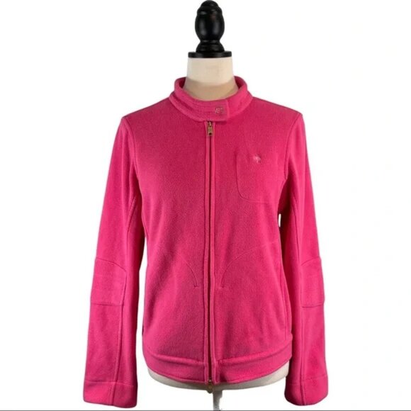 Lilly Pulitzer Fleece Jacket Pink Full Zip Front w/ Pockets, Size S - Picture 2 of 14